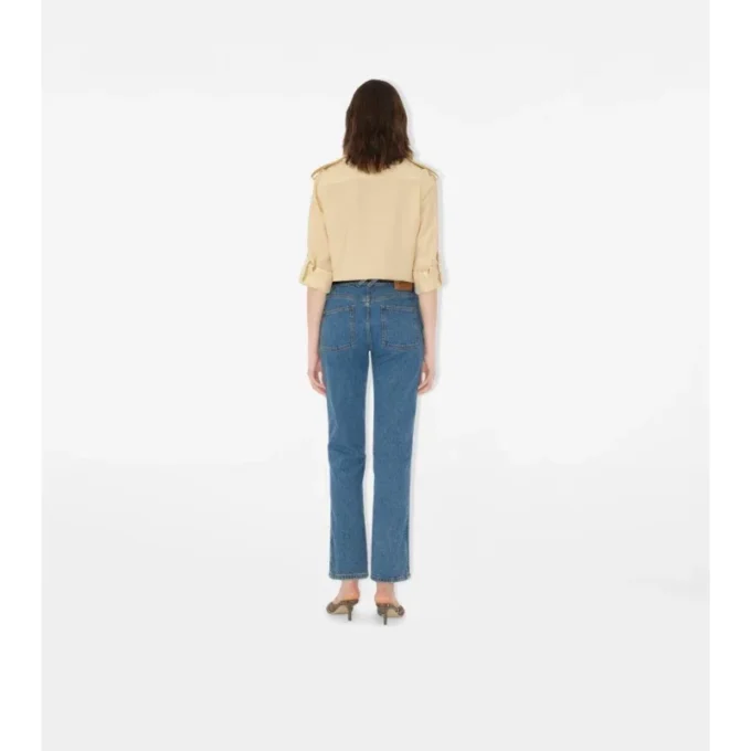 Jeans mit mittlerer Leibhöhe und geradem Schnitt