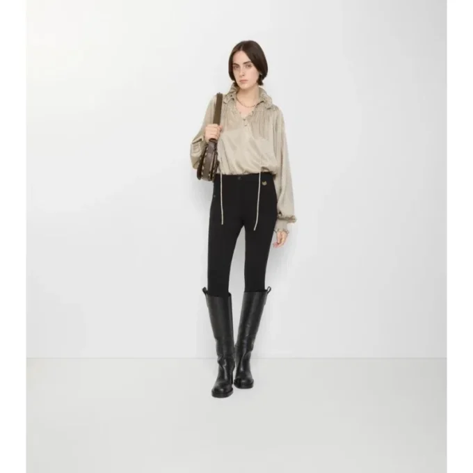 Jodhpurs aus Stretch-Baumwolle mit Fischgrätenmuster