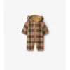 Jumpsuit mit Kapuze aus Fleece mit Karomuster