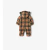 Jumpsuit mit Kapuze aus Fleece mit Karomuster