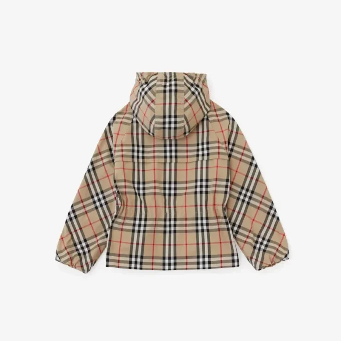 Kapuzenjacke aus Baumwolle mit Vintage Check-Muster