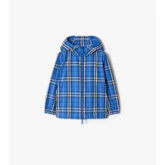Kapuzenjacke aus Nylon mit Karomuster