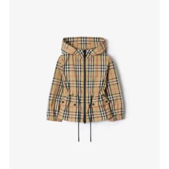 Kapuzenjacke aus Nylon mit Karomuster