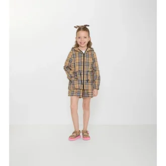 Kapuzenjacke aus Nylon mit Karomuster