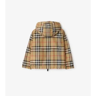 Kapuzenjacke aus Nylon mit Karomuster