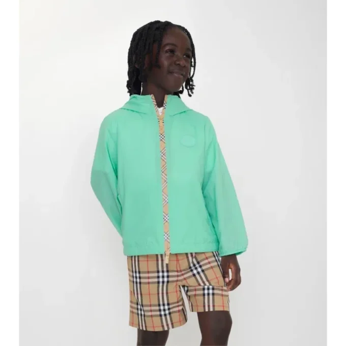 Kapuzenjacke aus Nylon mit Karomuster