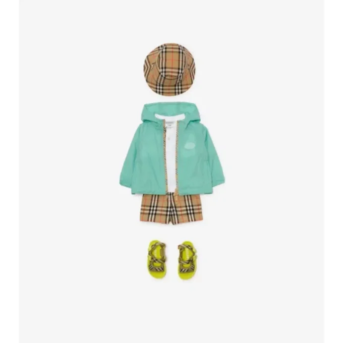 Kapuzenjacke aus Nylon mit Karomuster