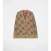 Karierte Baumwoll-Strickjacke
