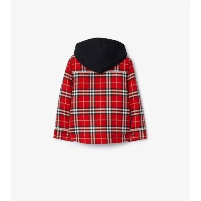 Karierte Baumwolljacke mit Kapuze