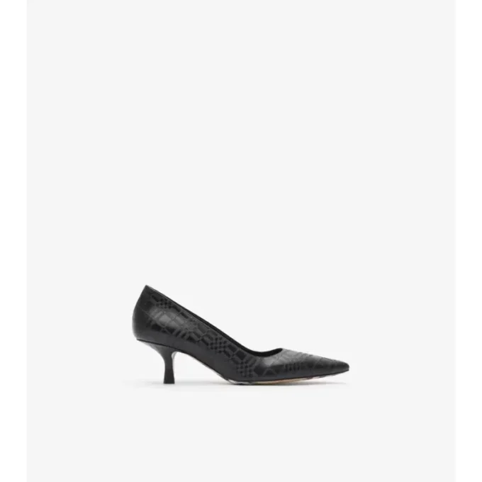 Karierte Damen-Pumps aus Leder