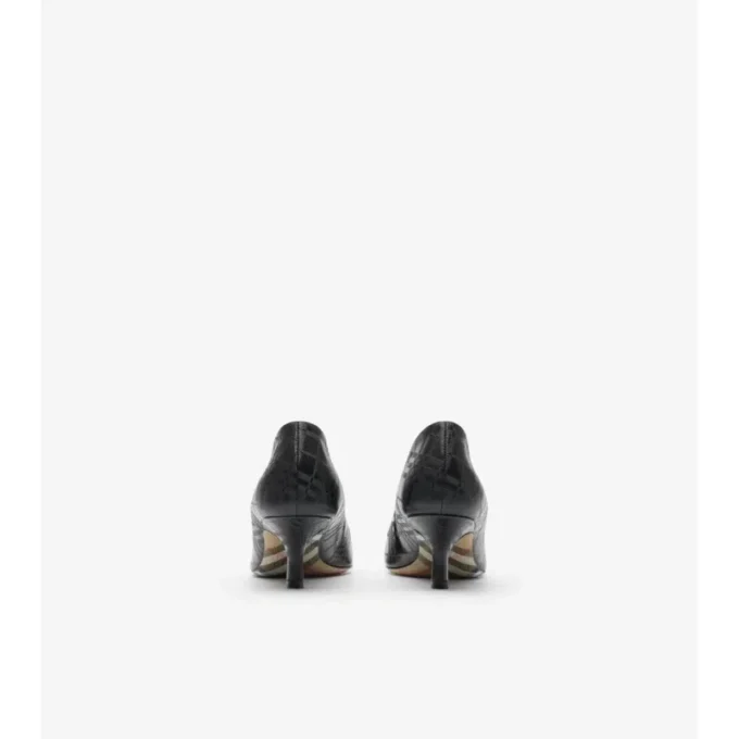 Karierte Damen-Pumps aus Leder