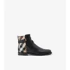 Karierte Stiefel aus Leder