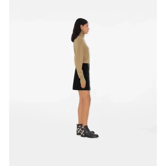 Karierte Stiefel aus Leder