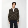 Karierte Strickjacke aus Wolle und Kaschmir