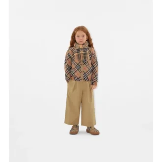 Karierte Wollstrickjacke