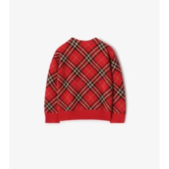 Karierte Wollstrickjacke