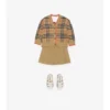 Karierte Wollstrickjacke