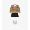 Karierte Wollstrickjacke