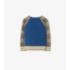 Karierte Wollstrickjacke mit Reißverschluss