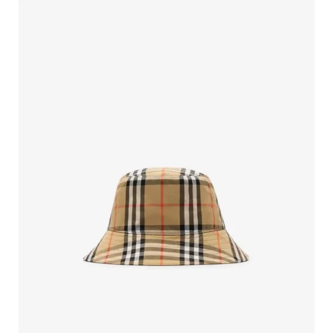 Karierter Baumwoll-Bucket-Hat