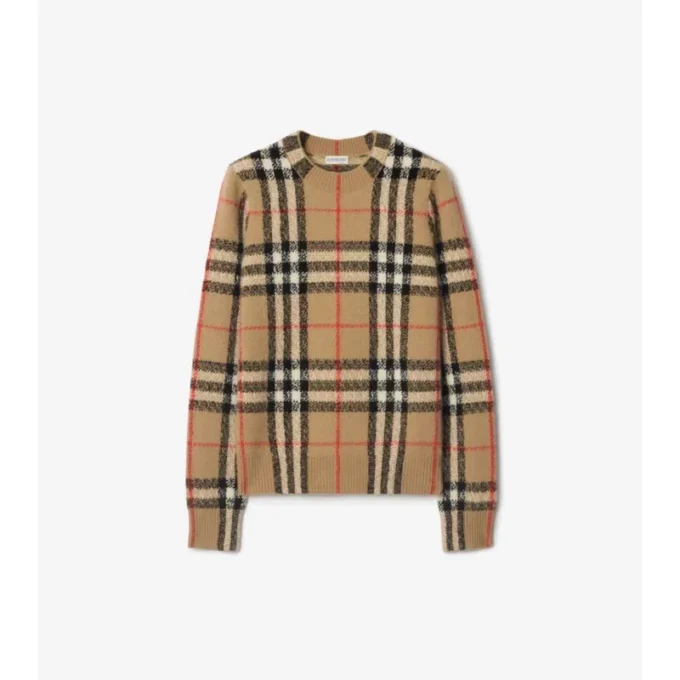 Karierter Pullover aus Kaschmirwolle