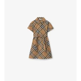 Kariertes Baumwoll-Shirt-Kleid