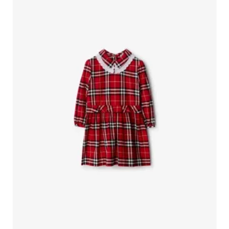 Kariertes Baumwollflanellkleid