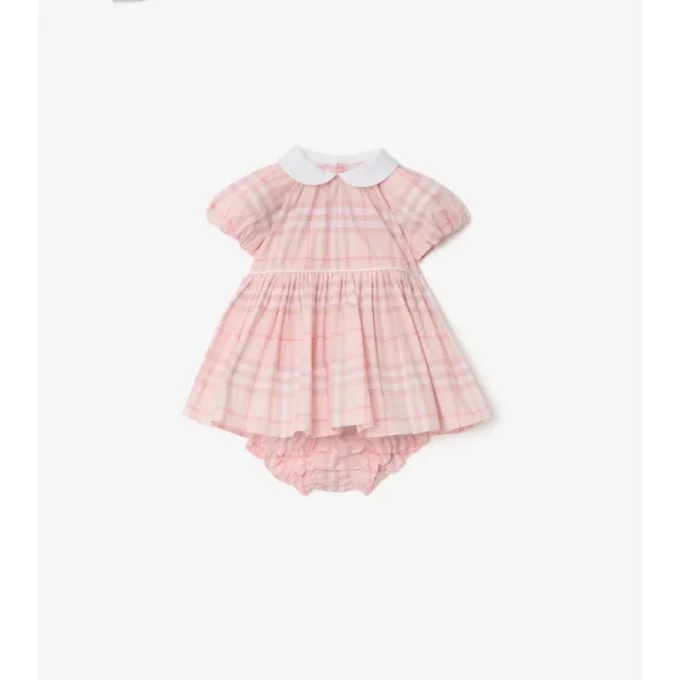 Kariertes Baumwollkleid mit Bloomers