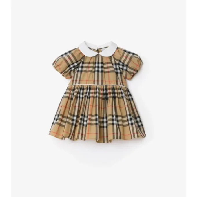 Kariertes Baumwollkleid mit Bloomers