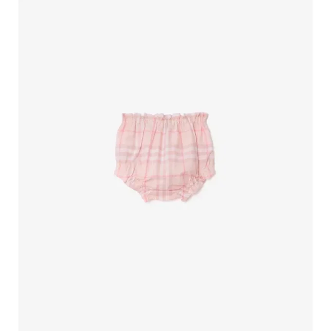 Kariertes Baumwollkleid mit Bloomers