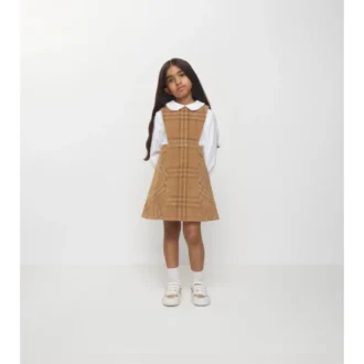 Kariertes Cord-Kleid