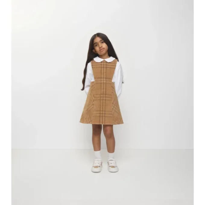 Kariertes Cord-Kleid