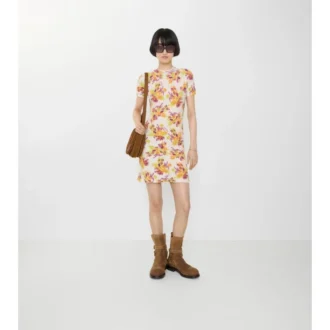Kleid aus Baumwollmischung mit Blumenmuster