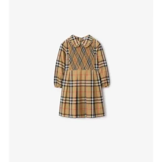 Kleid aus Baumwollpopeline mit Burberry-Karomuster