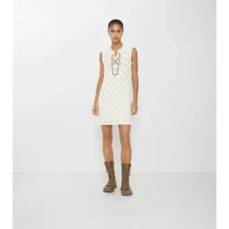 Kleid aus gehäkelter Baumwollmischung