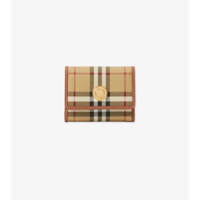 Kleine Brieftasche mit Karomuster