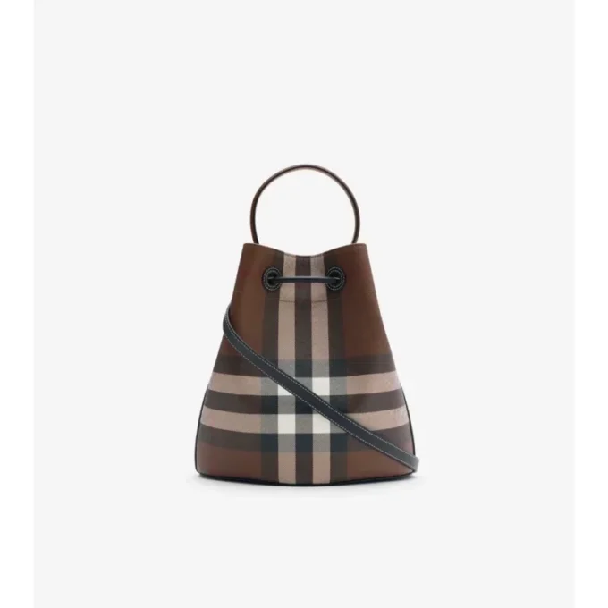 Kleine Bucket Bag mit Karomuster