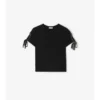 Kürzliches Baumwoll-T-Shirt mit gebundenen Ärmeln
