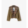 Kurze Baumwolljacke mit Karomuster