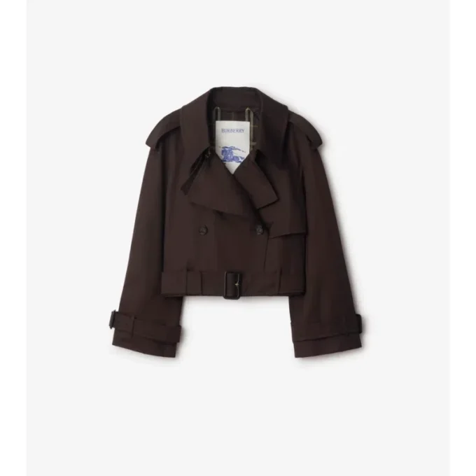 Kurze Gabardine-Trenchcoat-Jacke