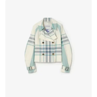 Kurze Ladybrook-Trenchjacke mit Karomuster 