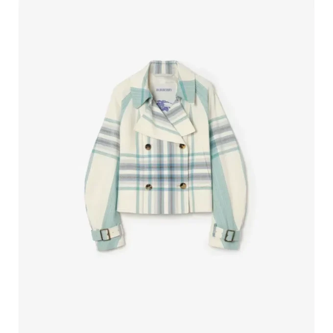Kurze Ladybrook-Trenchjacke mit Karomuster 
