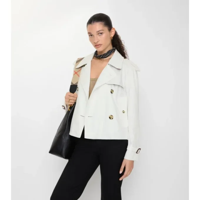 Kurze Mayfair-Trenchjacke aus Tropical Gabardine