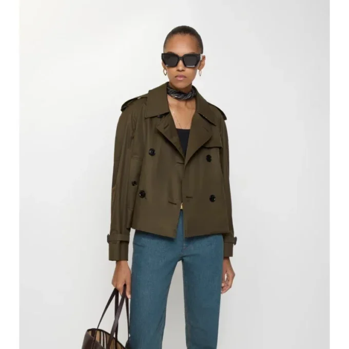 Kurze Mayfair-Trenchjacke aus Tropical Gabardine