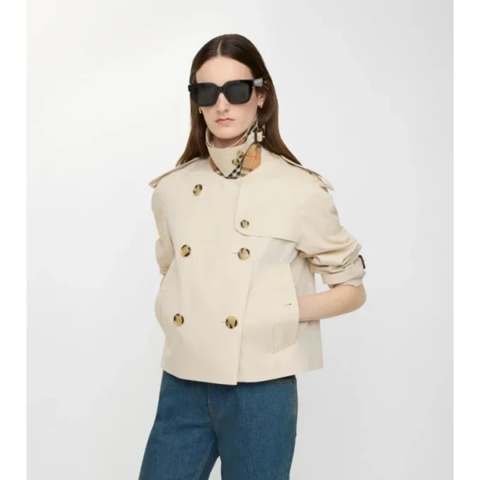 Kurze Mayfair-Trenchjacke aus Tropical Gabardine