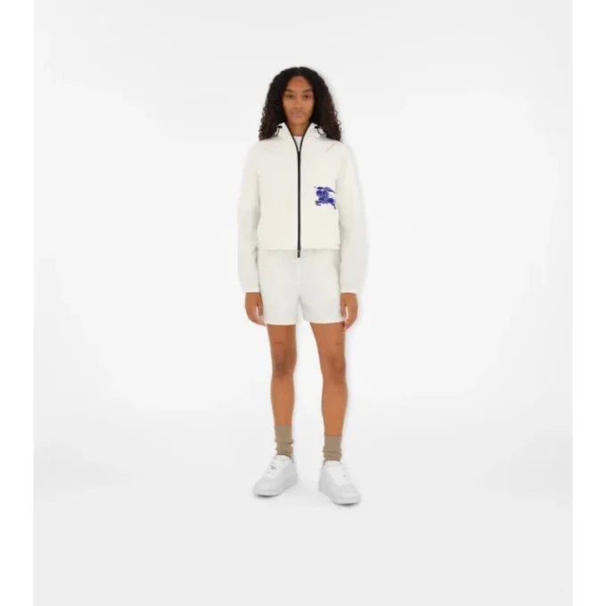 Kurze Nylon-Kapuzenjacke