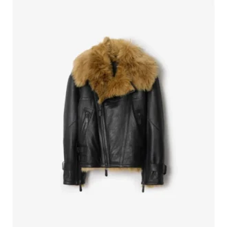 Kurze Shearling-Fliegerjacke
