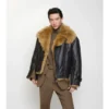 Kurze Shearling-Fliegerjacke