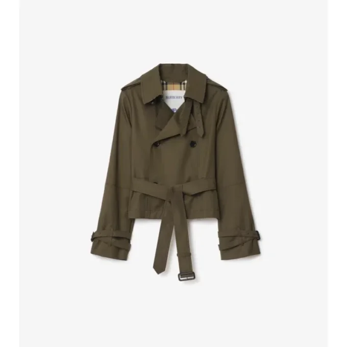 Kurze Trenchcoat-Jacke aus Tropical Gabardine