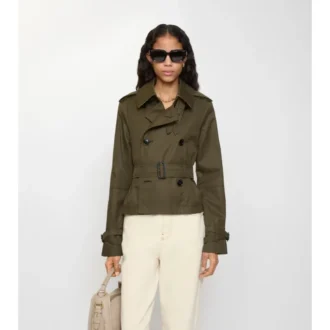 Kurze Trenchcoat-Jacke aus Tropical Gabardine